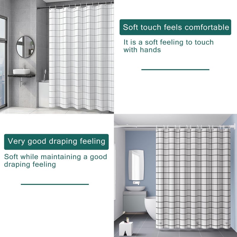 jssablo Shower Curtain Liner, 100% Waterproof Peva Shower Curtains with 3 Duty Heavy Bottom Magnets and 12 Rust Proof Grommets, 72x72 Weighted Shower Liner for Shower Stall, Bathtubs - Image 5